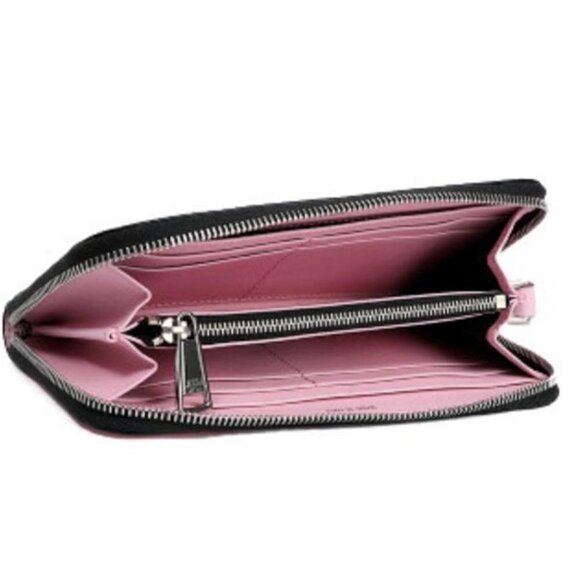 💕MOSCHINO💕 Space Ship Bear Zip Around Wallet Pink NWT 100% Leather - Picture 4 of 14